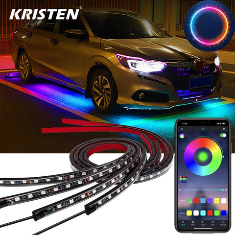 Coche LED luz banda Flexible Led luces para los bajos del coche Control Remoto/APP Control luz de neón LED RGB de atmósfera de la lámpara ► Foto 1/6