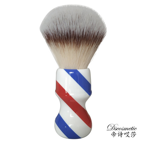 Dscosmetic-brocha de afeitar de pelo sintético suave, 24mm, con mango de poste de peluquero, hecha a mano ► Foto 1/6