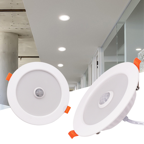 LED Downlight empotrada PIR Sensor de movimiento de la lámpara de techo LED Downlight 3W 5W 9W 18W 220V inteligente foco Led de luz descendente ► Foto 1/6