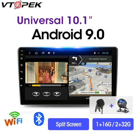 Vtopek-Radio Multimedia con GPS para coche, Radio con reproductor, Android, 2 Din, estéreo, 2 GB + 32 GB, 9/10, 1, Dvd, para Nissan, Kia, Honda, VW ► Foto 1/6