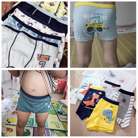 4 pzas/lote los niños de dibujos animados pantalones cortos bragas para bebé Boxers de niño adolescente ropa interior de los niños ropa interior de 4-14T ► Foto 1/6