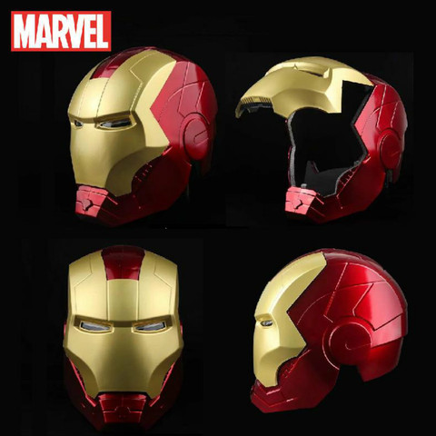 Figura de acción de Héroe de Los vengadores de Marvel, casco de Iron Man 1:1, Ojos de Cosplay con luz, modelo de utilería que puede abrir máscara, juguete de regalo ► Foto 1/6