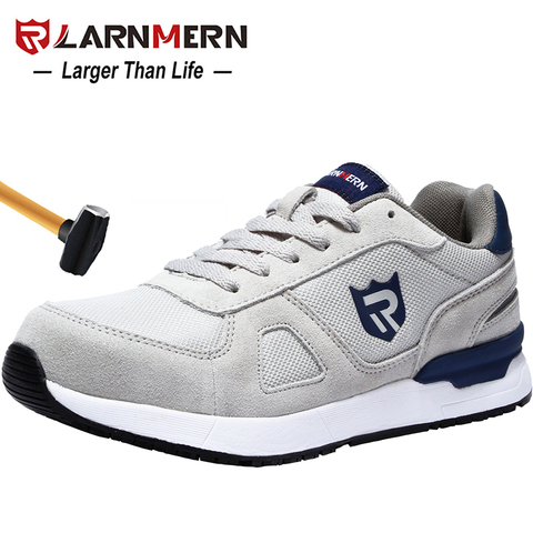 Zapatos de seguridad para hombres LARNMERN, zapatillas de construcción punta de acero, zapatillas ligeras antideslizantes y antideslizantes - Historial de precios y | Vendedor de AliExpress - larnmern Official