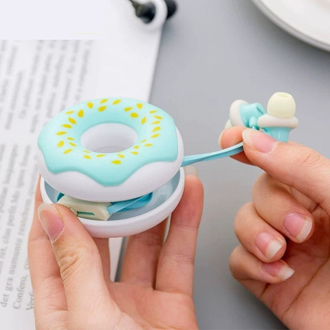 Lindo Donuts Macarons de auriculares de 3,5mm en la oreja de estéreo con cable auriculares con micrófono auriculares para niños iPhone Xiaomi chicas MP3 regalos ► Foto 1/6