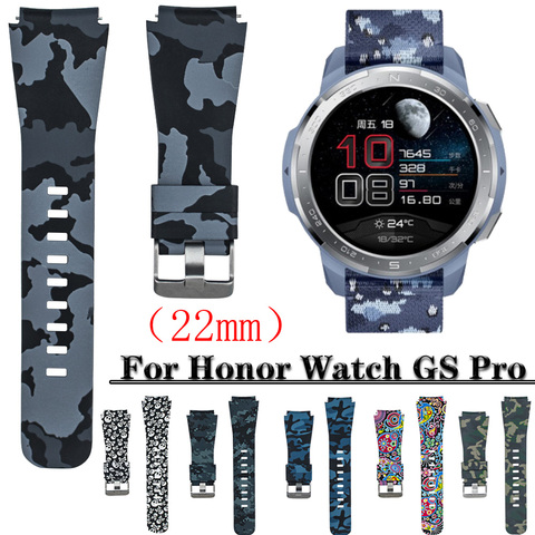 Correa de silicona para reloj Honor GS Pro, pulsera deportiva con patrón de camuflaje, 2, 46mm, 22mm ► Foto 1/6