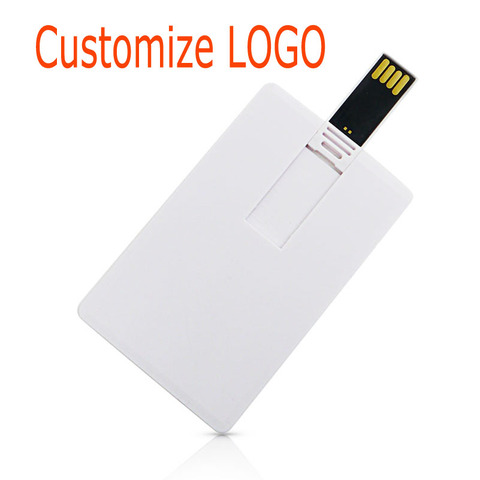 10 unids/lote tarjeta de crédito de plástico blanco/tarjeta de diseño personalizado logotipo negocios Usb Flash Pen Drive Stick 4 GB 8 GB 16 GB 32 GB de regalo de boda ► Foto 1/6