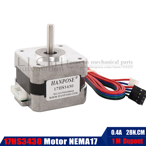 Motor paso a paso Nema17 para impresora 3D, 42BYGH, 0.4A, 4 Plomo, 28n. Cm, 17HS3430, 42 Series, equipo de Monitor, envío gratis ► Foto 1/6