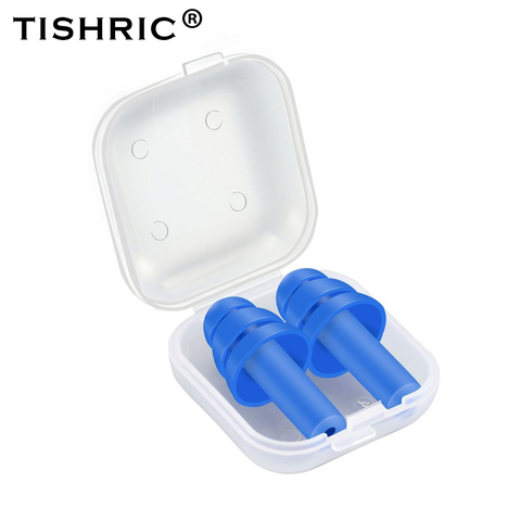 TISHRIC-Tapones de silicona para los oídos, a prueba de ruido, impermeables, para dormir/nadar, cómodos tapones para los oídos, protección, reducción de ruido ► Foto 1/6