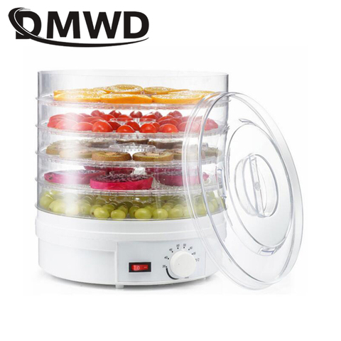 DMWD-deshidratador de alimentos secos, frutas, verduras, hierbas, mascotas, máquina de secado de carne con cinco capas, secador de aire de aperitivos, 5 bandejas, 110V, 220V, enchufe europeo y estadounidense ► Foto 1/6