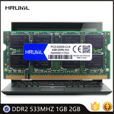 HRUIYL-Memoria RAM PC2-4200S para portátil, módulo de Memoria SODIMM de alto rendimiento, 1,8 V, 200 Pines, DDR2, 533MHZ, 1GB, 2GB, nuevo ► Foto 1/6