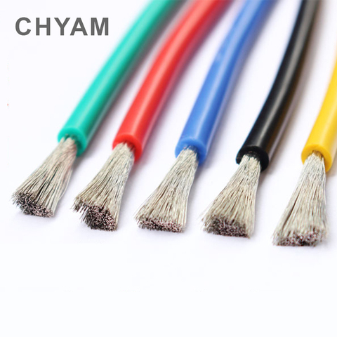 Cable de 2M Cable de silicona blando 10AWG 11 12 13 14 15 16 17 18 20 22 24AWG resistencia al calor de 200 ° resistencia fría-60 ° de alta calidad ► Foto 1/6
