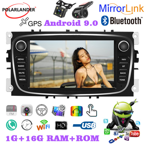 7 pulgadas 2 Din táctil capacitiva Radio de coche GPS WiFi Android iOS Airplay trasera dual USB para Ford/enfoque/S-Max/Mondeo/9/GalaxyC-Max ► Foto 1/6