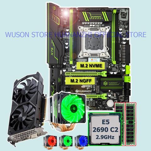 Placa base con doble M.2 ranura HUANANZHI X79 placa base con CPU Xeon E5 2690 de 2,9 GHz RAM 16G(2*8G) tarjeta de vídeo GTX1050Ti 4G ► Foto 1/6