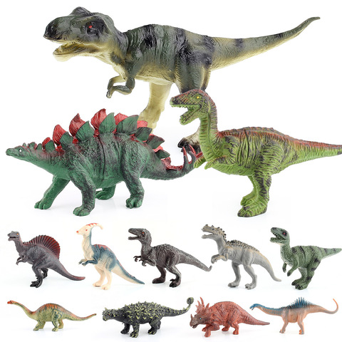 Modelos de dinosaurios pequeños de 15cm, tiranosaurio jurásico, Indominus Rex, Triceratops, Brontosaurus, velocíraptor, 13 tipos de modelos de dinosaurios ► Foto 1/6