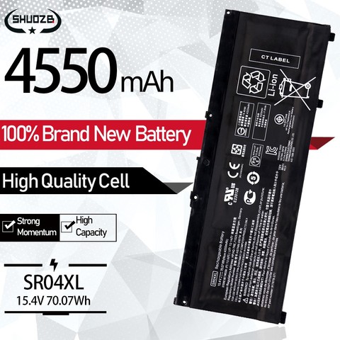 70.07Wh 4550mAh SR04XL batería para HP OMEN 15-CE 15-CB 15-CE015DX 15-CB014ur TPN-Q193 TPN-Q194 TPN-C133 HSTNN-DB7W 917724-855 ► Foto 1/6