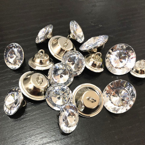 Lote de 50 unidades de botones acrílicos para costura para sofá, tocados de tapicería de diamantes, botones de cristal acrílico, accesorios de 18/20/25/30MM ► Foto 1/6