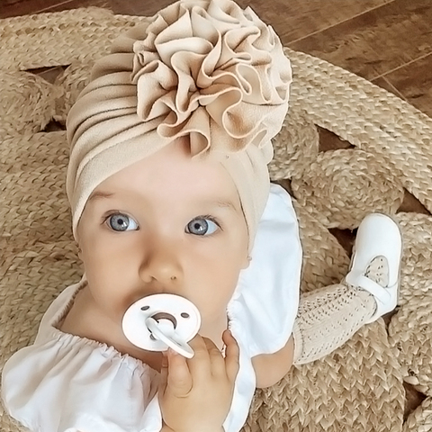 Sombrero de flores para bebé, turbante suave para niña, gorra para recién nacido, gorros, gorro para niño ► Foto 1/6