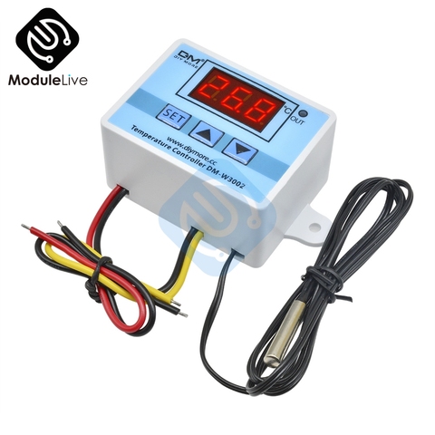 Controlador de temperatura Digital LED medidor de Sensor termo, termorregulador, enfriamiento de calefacción + 1m 10k 110 alambre, W3002 220V 3950 V ► Foto 1/6