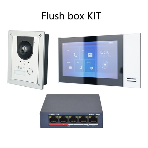 Kit de intercomunicador de vídeo IP, interfono multilingüe que incluye VTO2202F-P, VTH2421FW-P y conmutador PoE, firmware SIP ► Foto 1/2