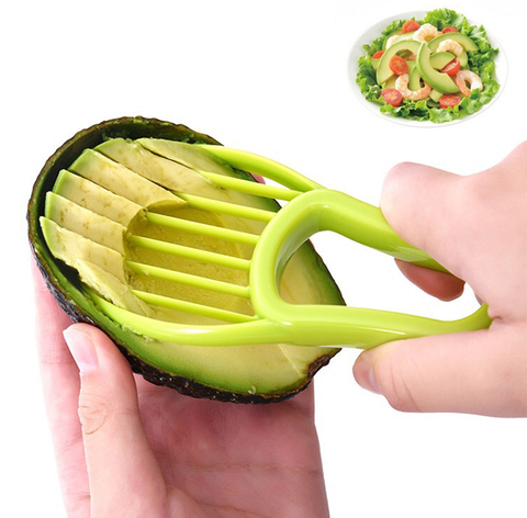 Rebanador de aguacate 3 en 1, deshuesador y pelador de frutas, cortador, separador de pulpa, cuchillo de plástico para cocina, herramientas para vegetales. accesorios para el hogar ► Foto 1/6