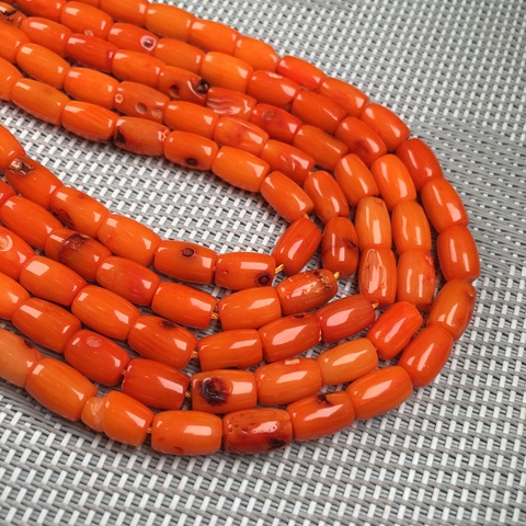 Pulsera para mujer, collar, joyería, abalorio, exquisito regalo, Naranja, Coral largo, tamaño de 6x9mm, novedad de 2022 ► Foto 1/5