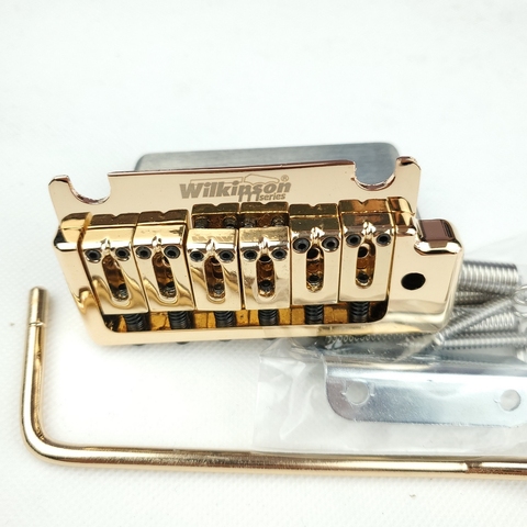 Wilkinson-Sistema de trémolo de guitarra eléctrica, puente de doble oscilación dorado de 2 puntos de poste para guitarra strat y suhr WOV08 ► Foto 1/5