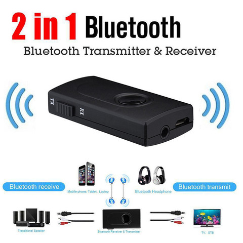 Transmisor de Audio estéreo 2 en 1 con Bluetooth 4,2 + receptor EDR, adaptador inalámbrico, 3,5 MM, AUX, para TV en casa, MP3 y PC ► Foto 1/6