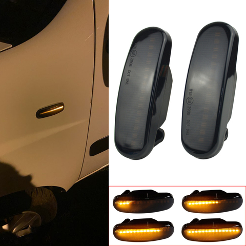 2X dinámica humo LED indicador lateral bombilla de señal intermitente para Fiat Panda Punto Evo Stilo Qubo Peugeot Citroen Lancia Musa 350 ► Foto 1/6