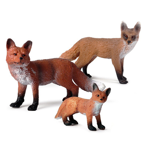 Figuras de acción de animales de la vida salvaje en el bosque, zorro rojo, modelo educativo en miniatura de PVC, juguete para niños, regalo ► Foto 1/6