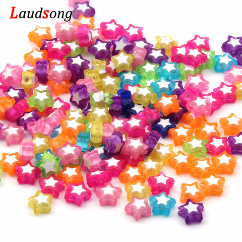 50 unids/lote 9x10mm Multicolor estrella cuentas de acrílico para joyería DIY collar pulsera separador cordones sueltos accesorios ► Foto 1/4