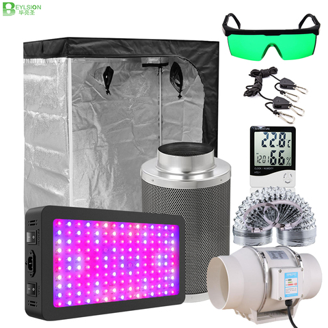 BEYLSION Growbox-Kit completo de tienda de cultivo, juego de lámparas de luz de cultivo, ventiladores centrífugos de 4/5/6/8 pulgadas, filtro de aire de carbón activado para planta ► Foto 1/6