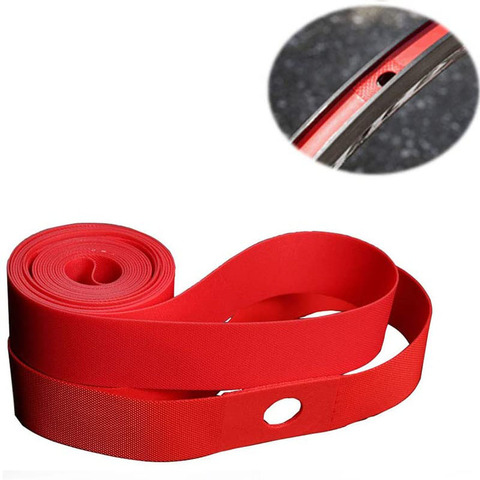 Neumático de la bicicleta de revestimientos de PVC rojo llanta de bicicleta de borde cinta de 26 pulgadas se ajusta 27,5 pulgadas 29 pulgadas 700C en ruedas de tubo interior franja de neumático llanta grifo ► Foto 1/6