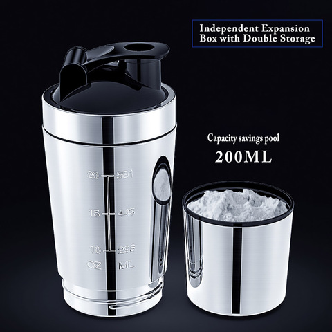 Mezclador de vacío con taza de acero inoxidable para exteriores, hervidor de agua desmontable de 26OZ con proteína de suero de leche en polvo, botella deportiva para agitar, novedad de 2022 ► Foto 1/1