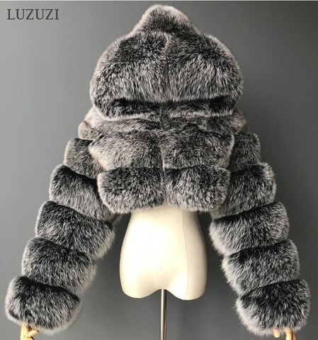 LUZUZI-abrigos de piel sintética para mujer, Top con capucha, chaqueta de piel cálida, 2022 ► Foto 1/6
