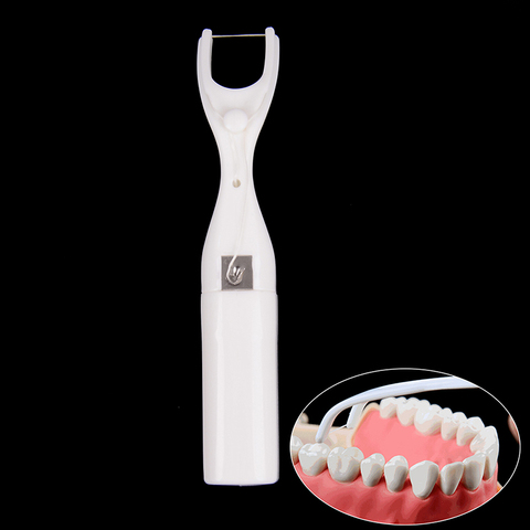 50M Ultra delgado alambre plano Micro cera menta Dental hilo Dental reutilizable porta hilo Dental Giftbox Interdental limpiador ► Foto 1/5