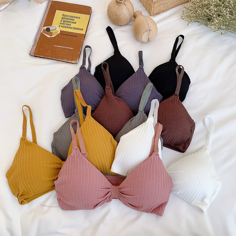 Sexy sujetadores Push Up para mujeres sujetador sin aros de algodón Bralette inalámbrico sujetador ropa interior femenina Sexy lencería Sexy sujetador BH ► Foto 1/6