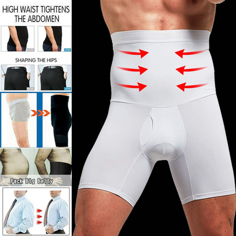 Bóxer moldeador de cuerpo para hombre, pantalones cortos adelgazantes, bragas con Control de barriga formando pantalones, pantalones de Fitness, moldeador de glúteos ► Foto 1/6