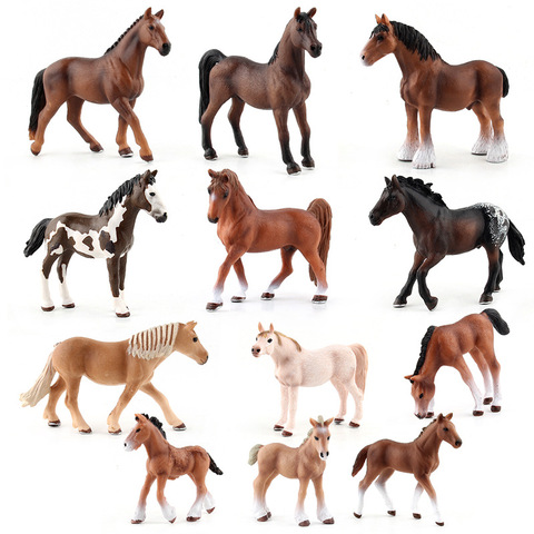 Figuras de acción de 15 estilos, animales de caballos, Clydesdale, Hanoverian, modelos de la comba árabe Appaloosa, Colección educativa, juguetes, regalos, figuras ► Foto 1/6