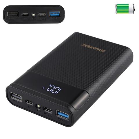 HAWEEL-cargador QC de 18650 mAh, carcasa de batería portátil con 2 salidas USB y soporte de pantalla QC 15000, bricolaje, 4x3,0, (no incluida) ► Foto 1/6