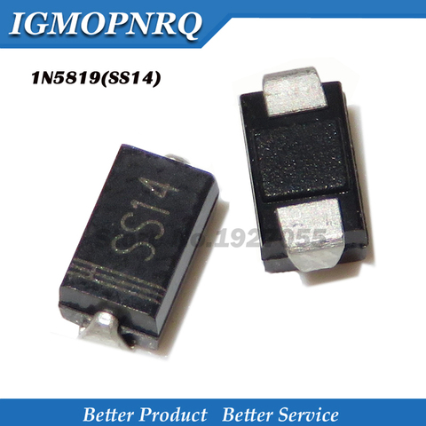 Diodos rectificadores SMD IN5819 de calidad superior, 1N5819, 1A, 40V, do-214ac, diodo Schottky, ss14, 100 Uds. ► Foto 1/1