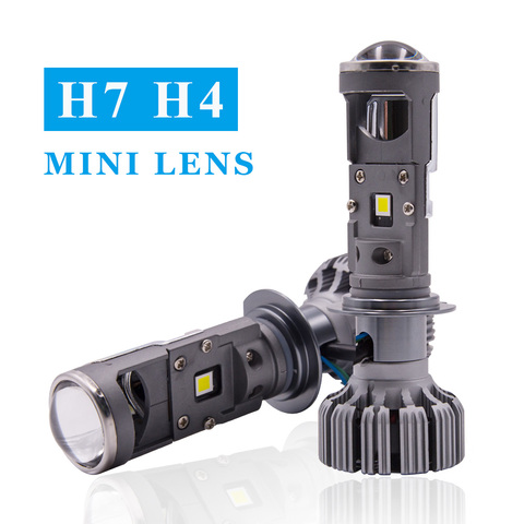 Mini lente de proyector LED H4 H7, Kit de conversión de automóviles, haz alto/bajo, Bombillas de faros LED, 12V, 24V, blanco ► Foto 1/6