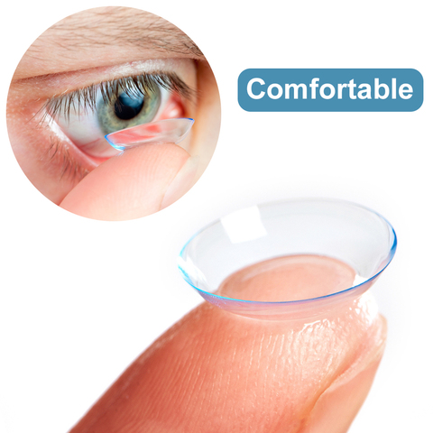 2 unids/par claro lentes de contacto para la visión dioptrías corrección con menos grado ojo miopía de receta de contactos de la lente ► Foto 1/6