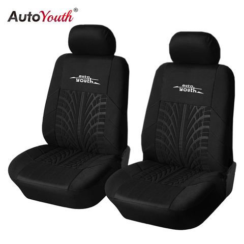 Fundas de asiento de coche, cubiertas de asiento trasero, conjunto completo, negro, Universal, Cubiertas de asiento delantero ► Foto 1/6