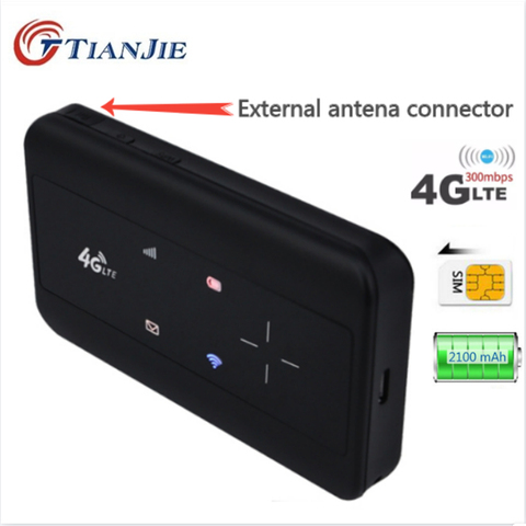 Enrutador con tarjeta SIM, enrutador de bolsillo, WiFi, inalámbrico, 4G, LTE, desbloqueado, con antena externa, Puerto US ► Foto 1/6