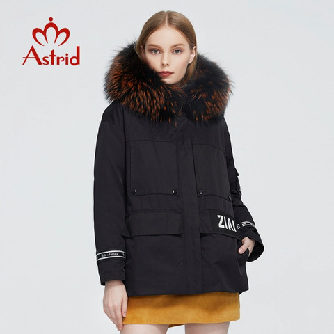 Astrid-abrigo grueso de invierno con capucha de piel de mapache para mujer, parka cálida, ropa femenina de tallas grandes, 2022 ► Foto 1/6