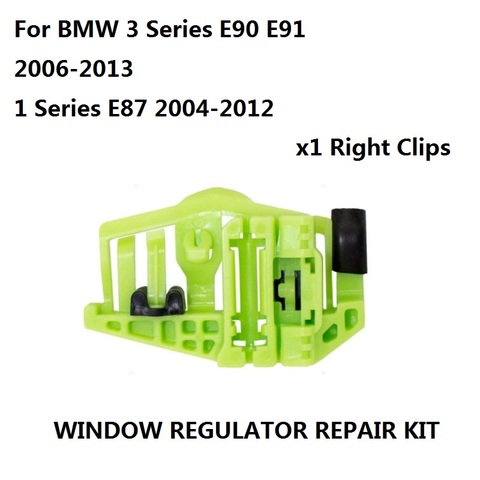 Kit de reparación de regulador de Ventanilla, puerta trasera derecha de 4/5 puertas para BMW Serie 3, E90, E91, serie 2006-2013/1, E87, 2004-2012, Clip ► Foto 1/1