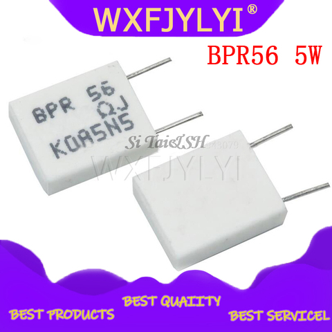 Resistencia de cemento cerámico no inductivo, 10 Uds., BPR56 5W 0.001 0,1 0,15 0,22 0,25 0,33 0,5 ohm, 0.1R 0.15R 0.22R 0.25R 0.33R 0.5R ► Foto 1/1