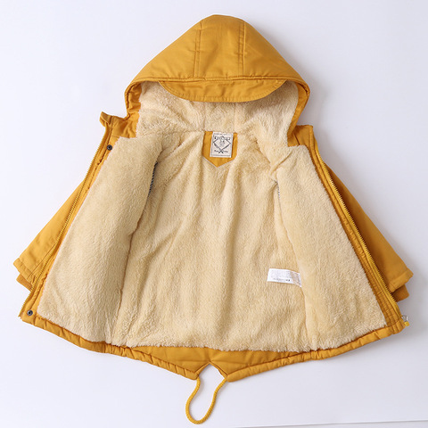 Chaquetas de exterior de lana para niños y niñas, chaqueta de algodón de felpa con capucha para invierno ► Foto 1/6