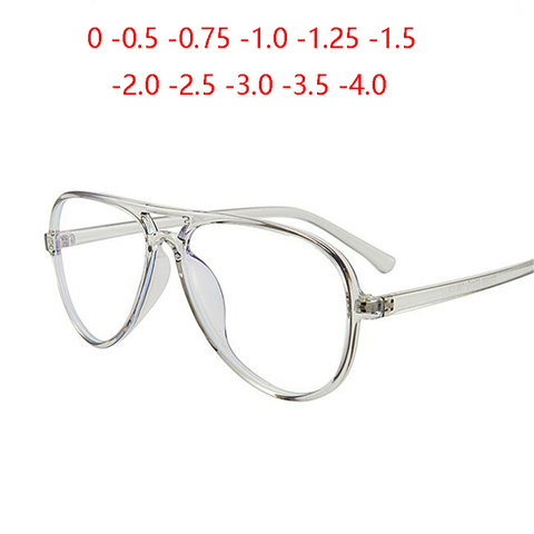 Gafas ovaladas TR90 para mujer, nuevo diseñador, transparentes, grises, para miopía, 0-0,5-0,75 To-4,0 ► Foto 1/6