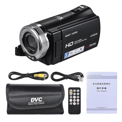 Videocámara Digital V12, 1080P, Full HD, 16X, Zoom Digital, grabación de vídeo con pantalla LCD giratoria de 3,0 pulgadas, compatible con visión nocturna ► Foto 1/6